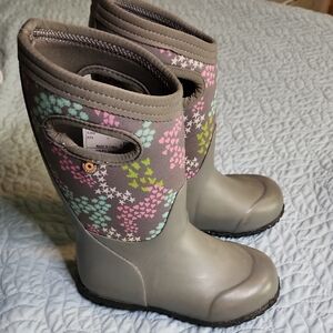 Bogs Heart Rain Snow Boots Size Girls 11 Toddler Pink Green Gray